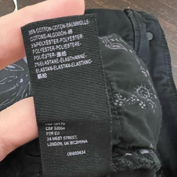 We The Free Lace Up Back Flare Leg Jeans Black size US27 - Picture 10 of 13